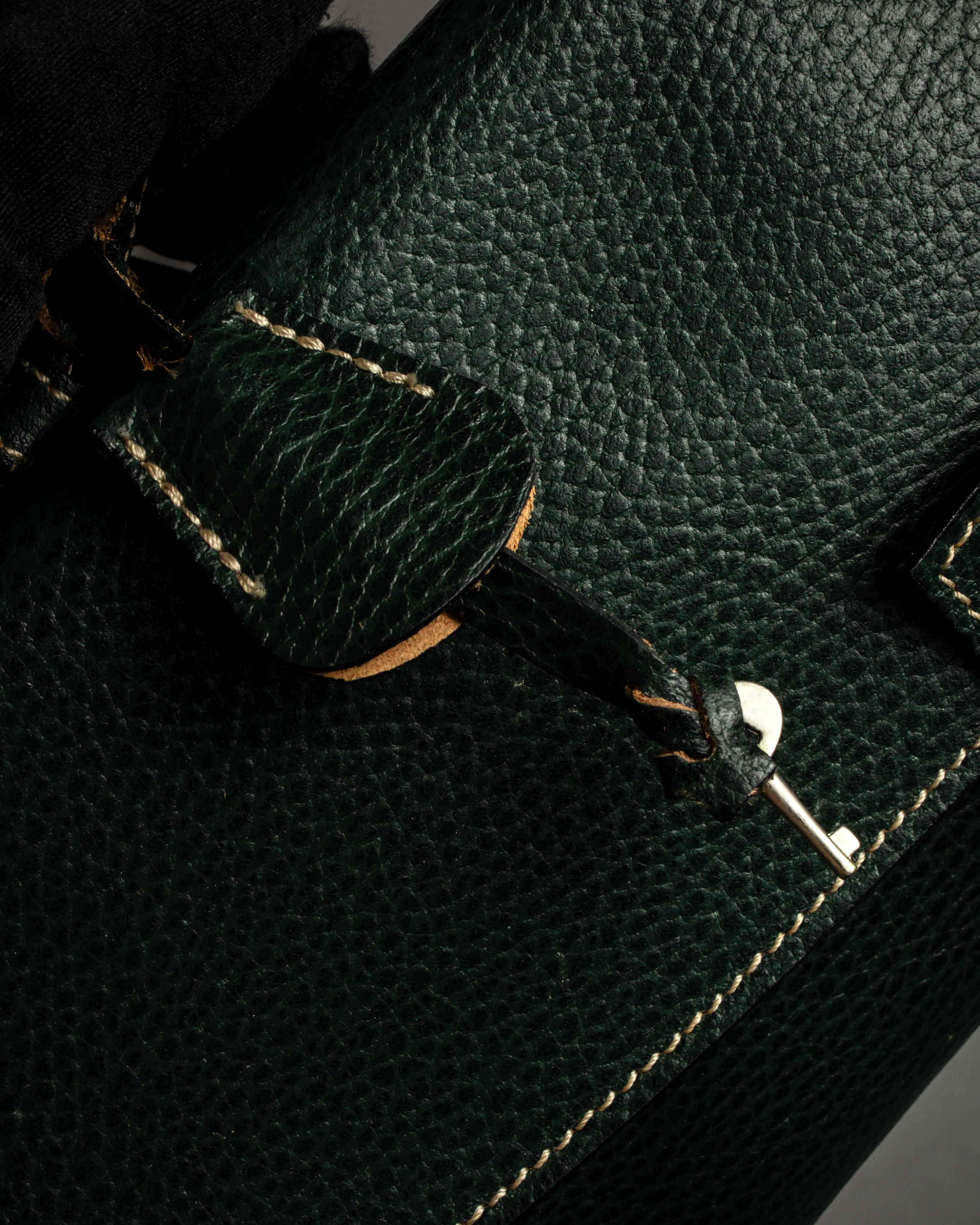 "E. MARINELLA Sottobraccio" Slide closure design 2way leather bag