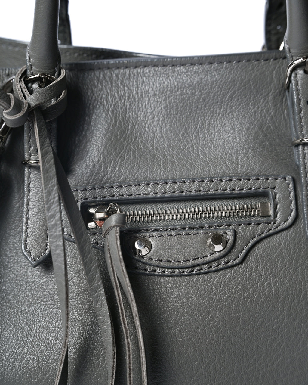 BALENCIAGA/ “Papier A6 ” Zip Around 2 Way Handbag Gray