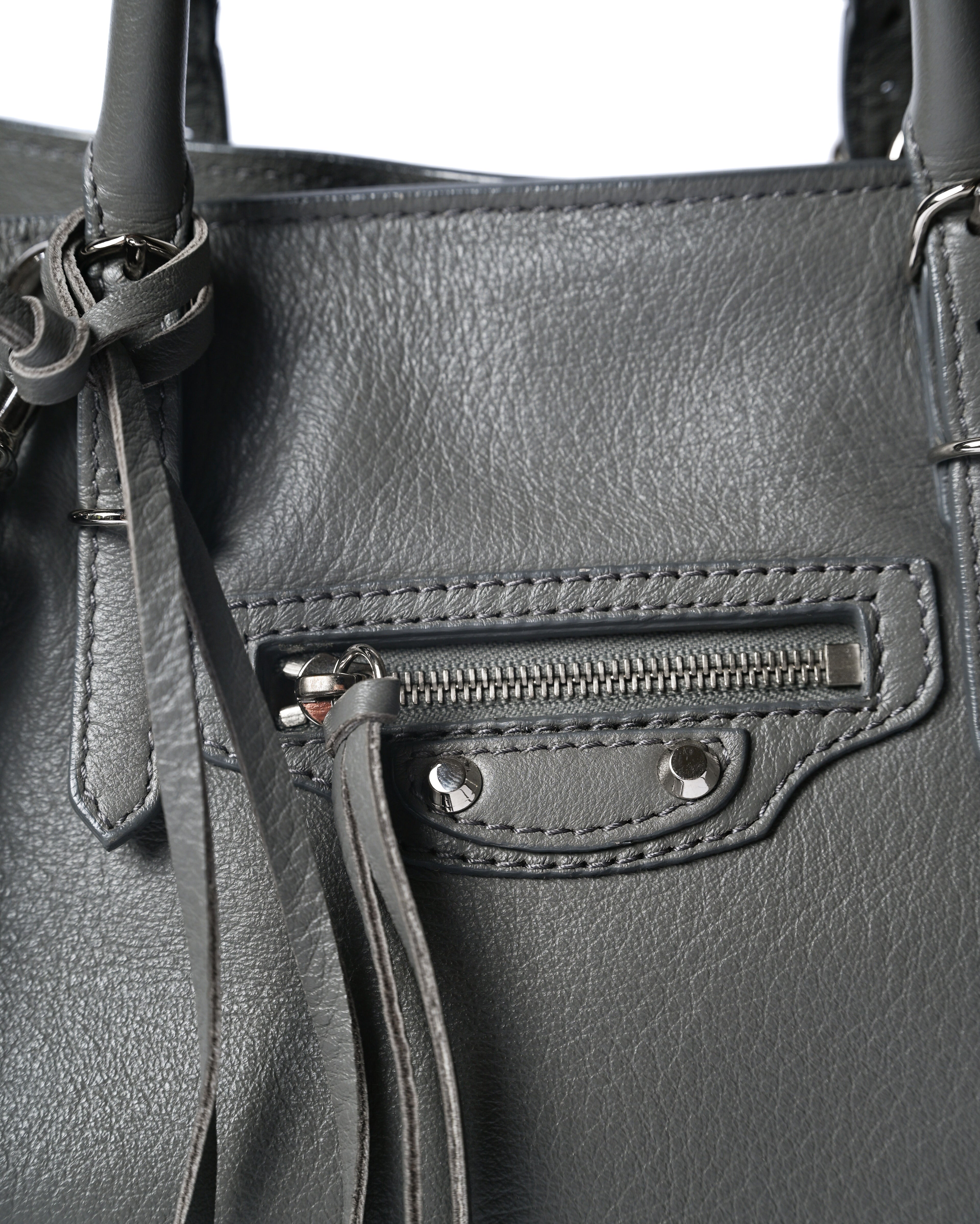 BALENCIAGA/ “Papier A6 ” Zip Around 2 Way Handbag Gray