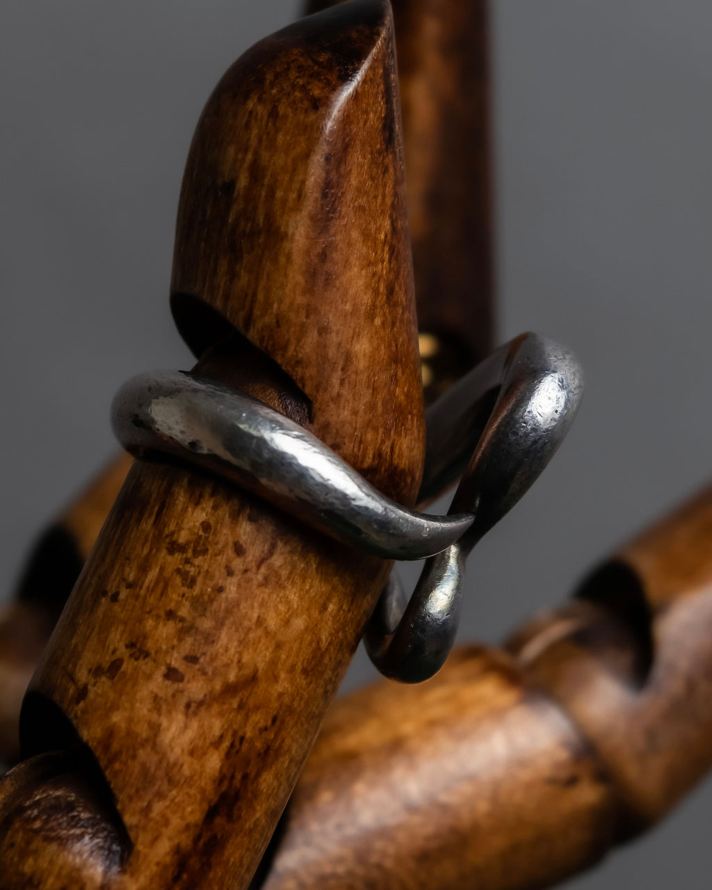 "Tiffany&Co" Elsa Peretti open heart signature silver ring