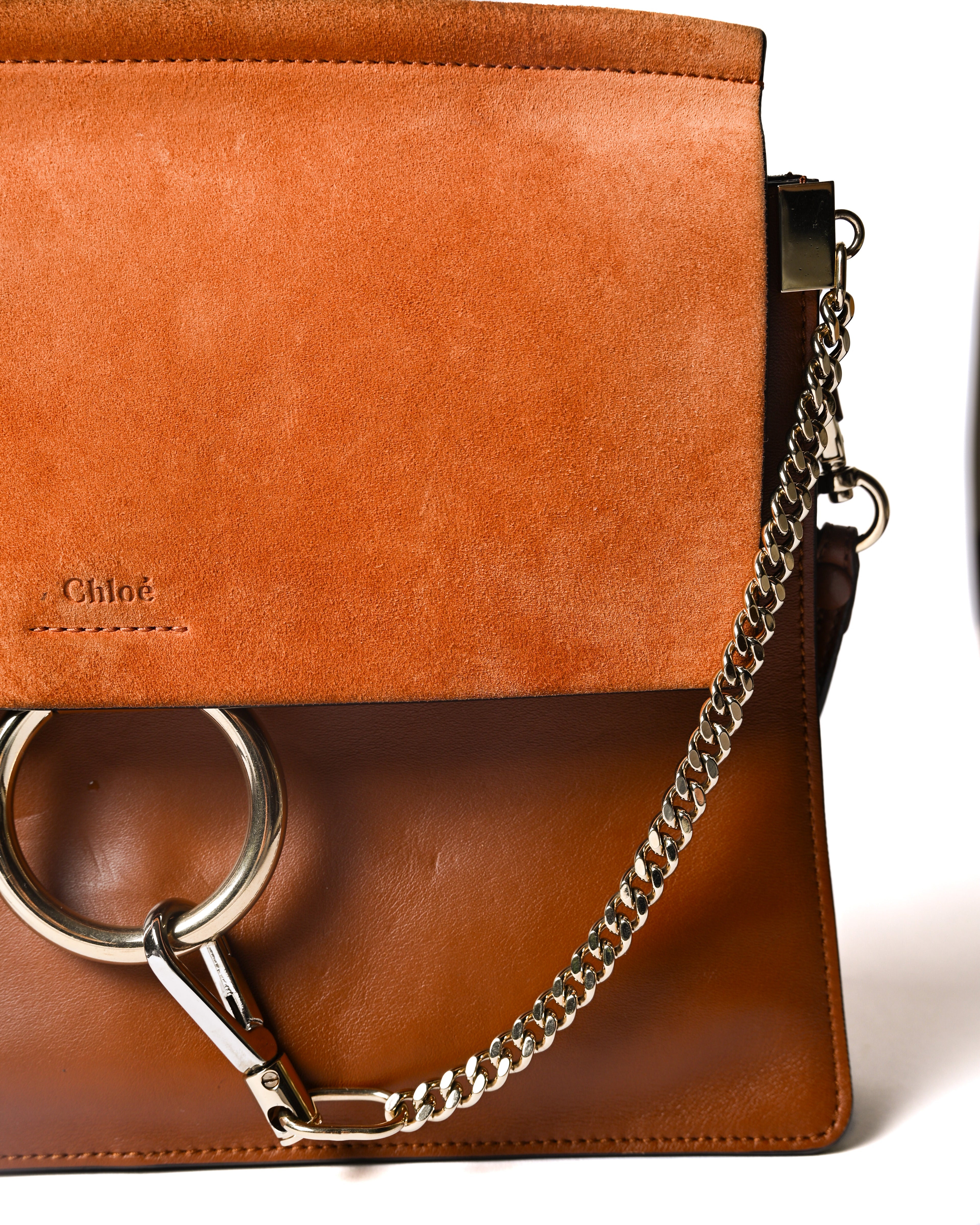 Chloe by Clare Waight Keller/ 2015 “Faye” Beautiful Suede Calf Skin Shoulder Bag Brown