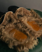 "GUCCI" 2010's Fur lined horsebit backless loafer