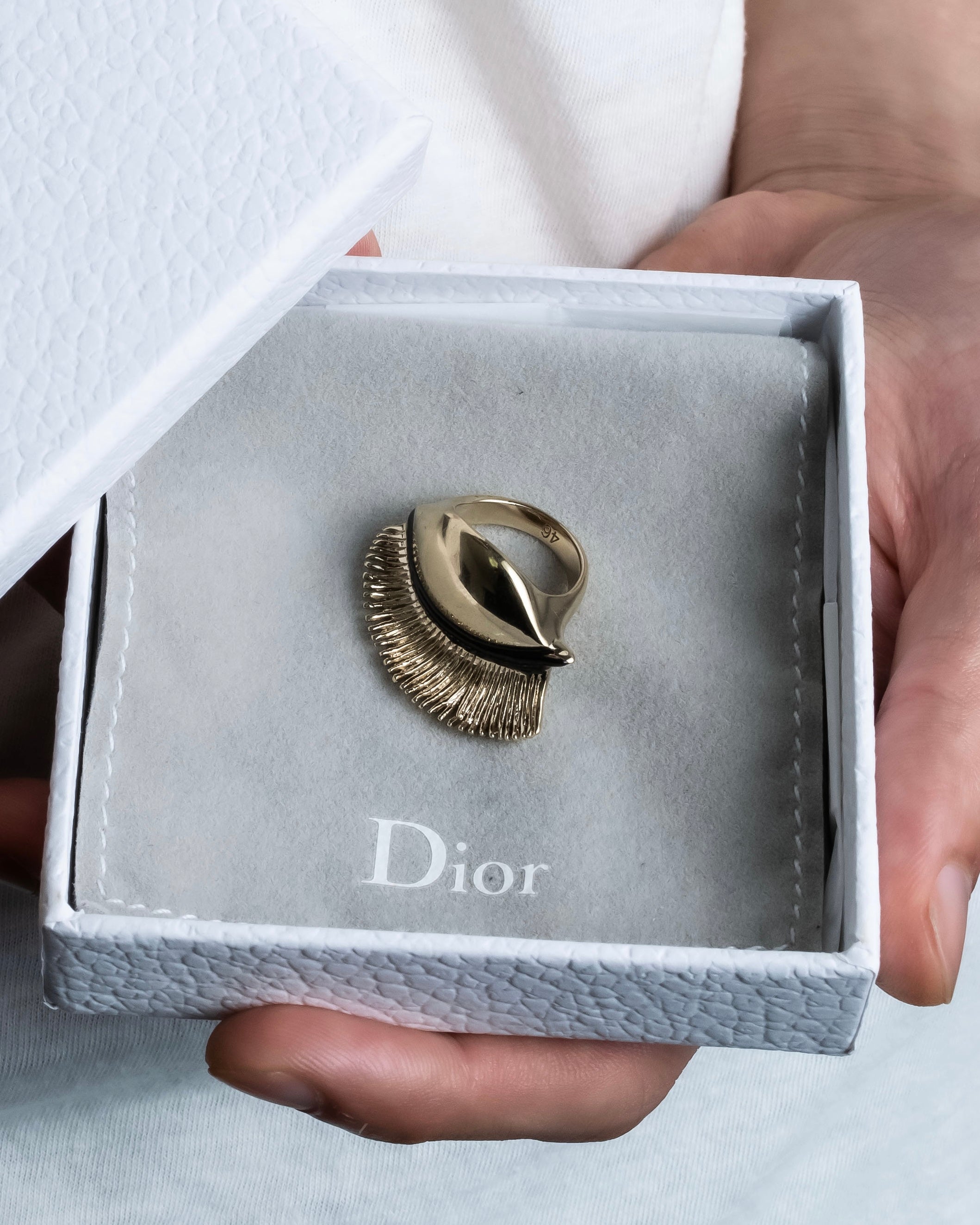 "Dior" Feather motif antique style ring