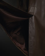 -SPECIAL- "LOEWE" 80’s Military detail stencil leather coat