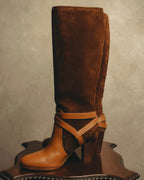 -SPECIAL- “Ralph Lauren” 2010’s-20’s Sareena washed vachetta long boots