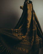 -SPECIAL- “LOEWE” 90’s-00’s Botanical anagram jacquard fringe stole