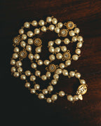 -SPECIAL- "CHANEL" 90's Pearl and crystal embellished long necklace