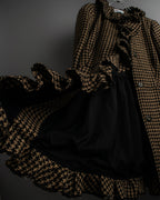"RED VALENTINO" Ruffled frill detail tweed coat