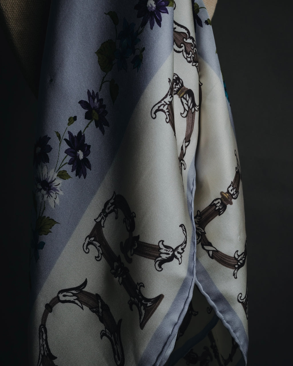 "Christian Dior" 80’s-90’s botanical dior typography silk scarf