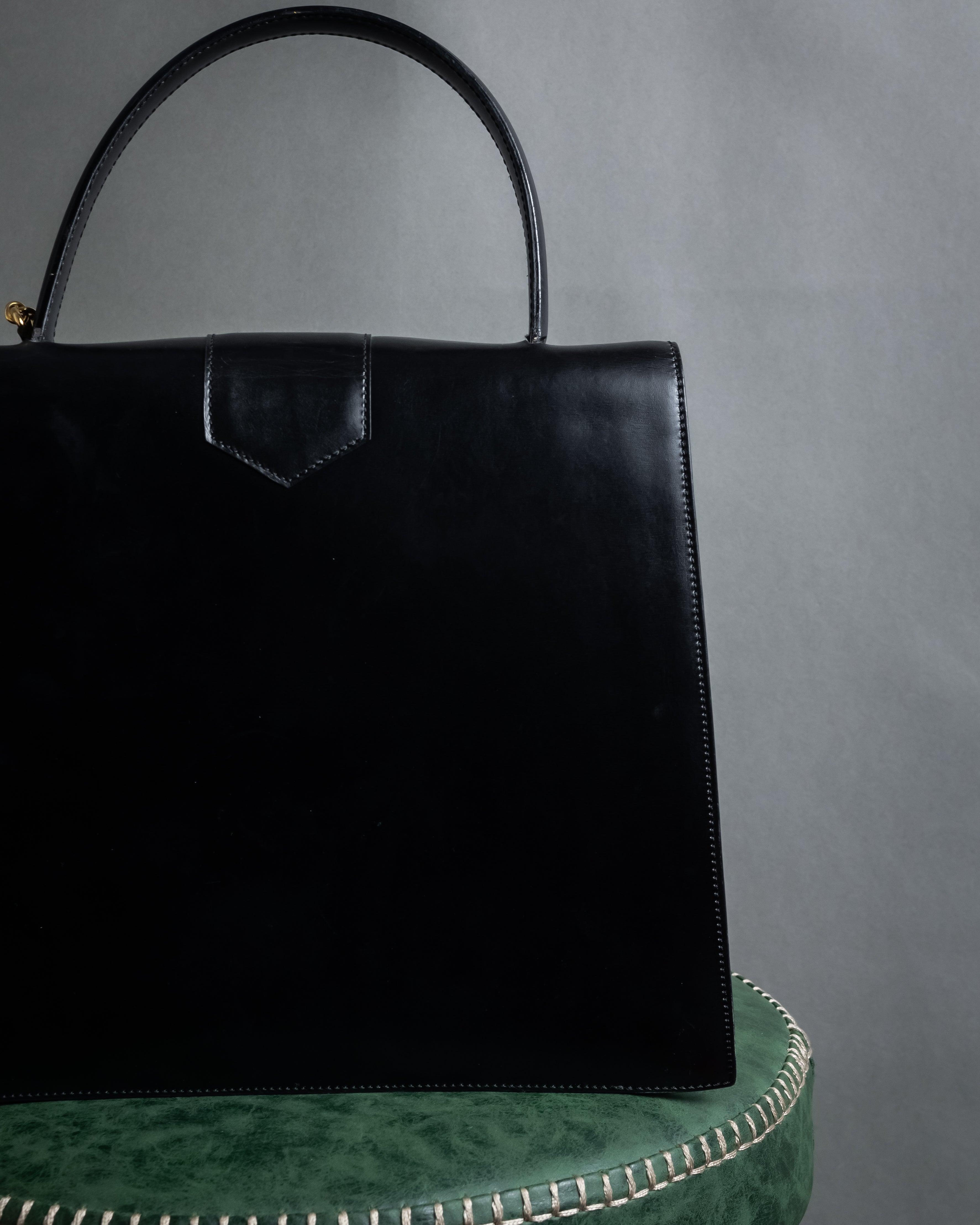 “CELINE” Early 80’s equestrian hardware top-handle bag