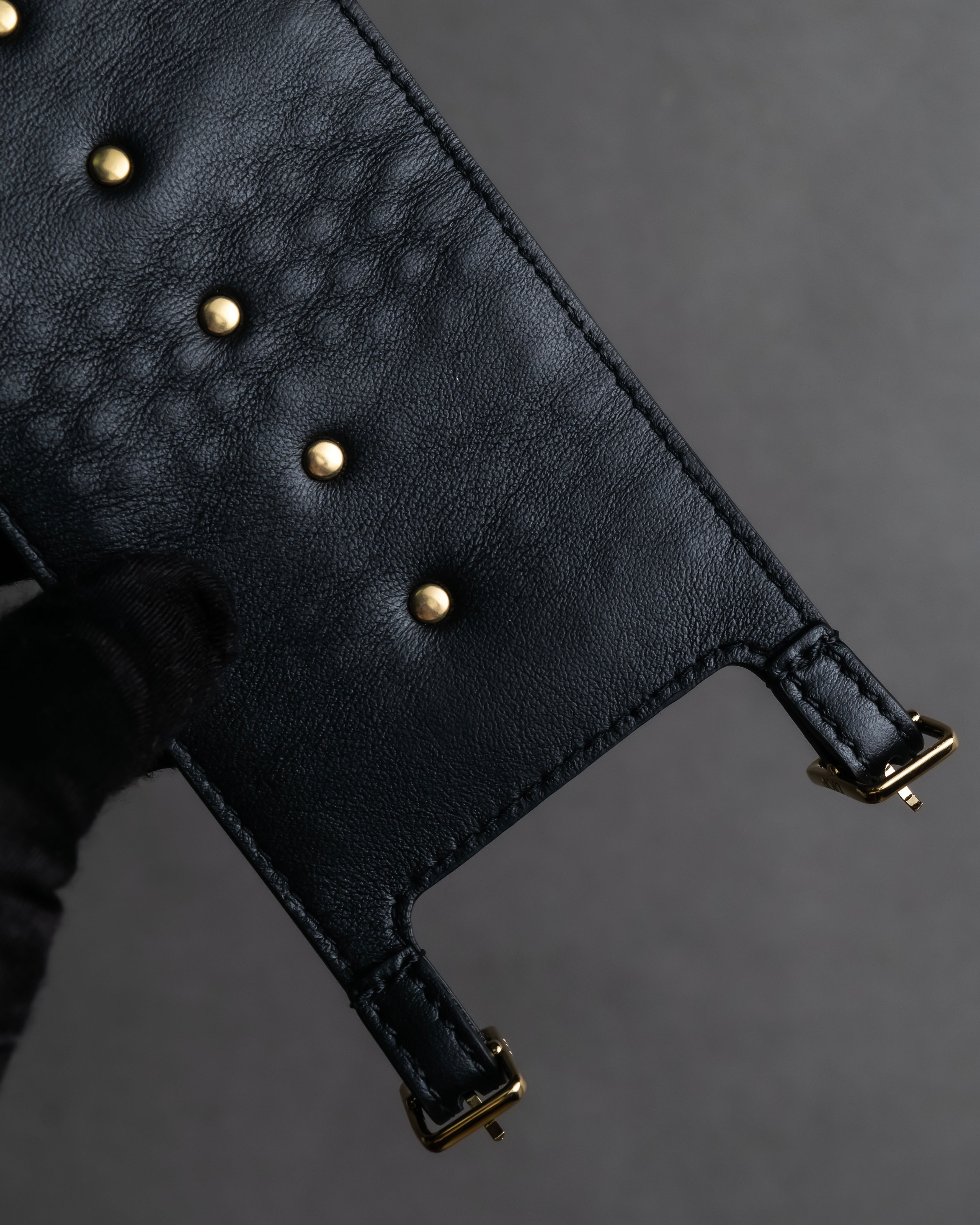 "Dior" Pearl＆gold stud design leather brace