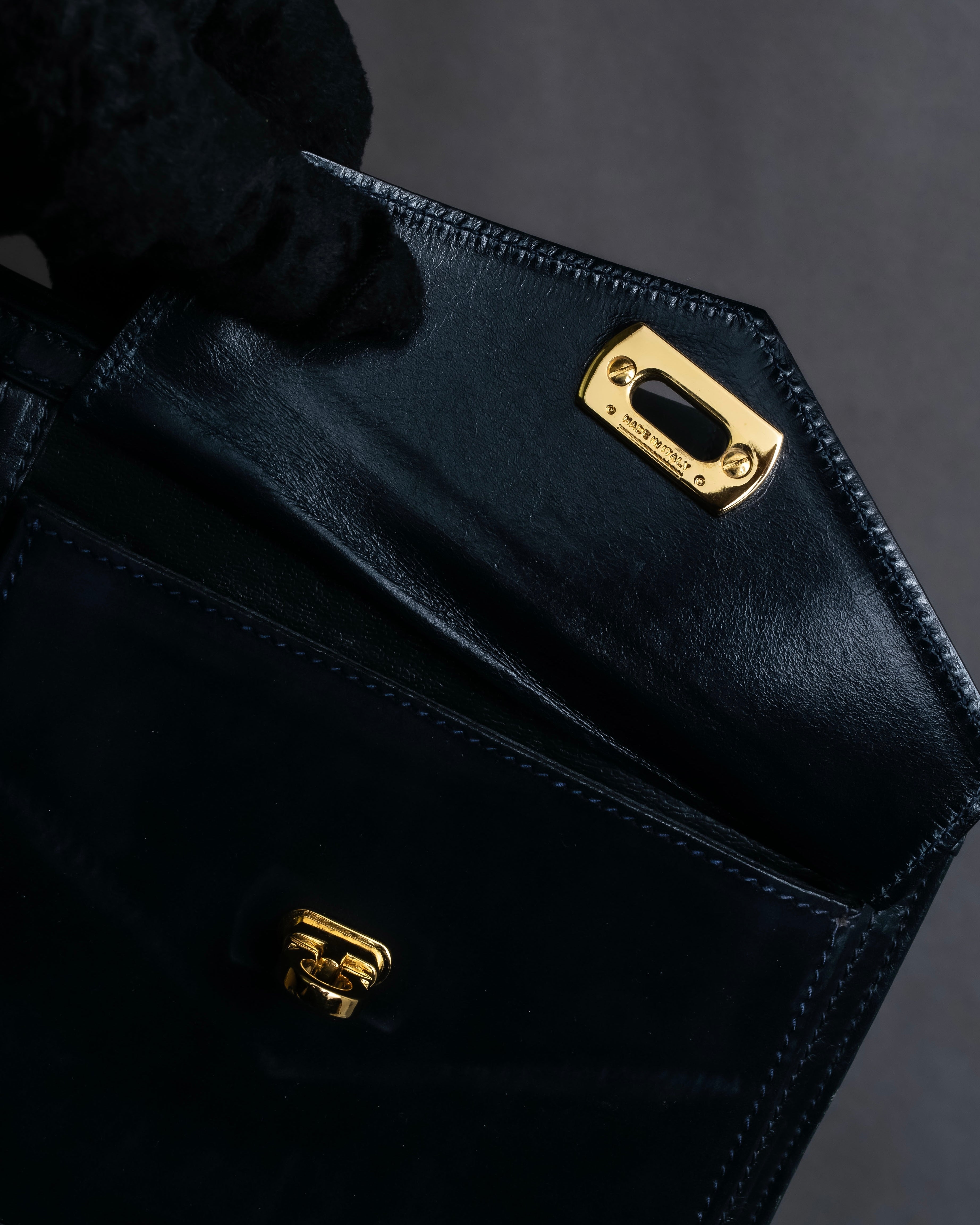 "Salvatore Ferragamo" Pocket detail leather combination tote bag