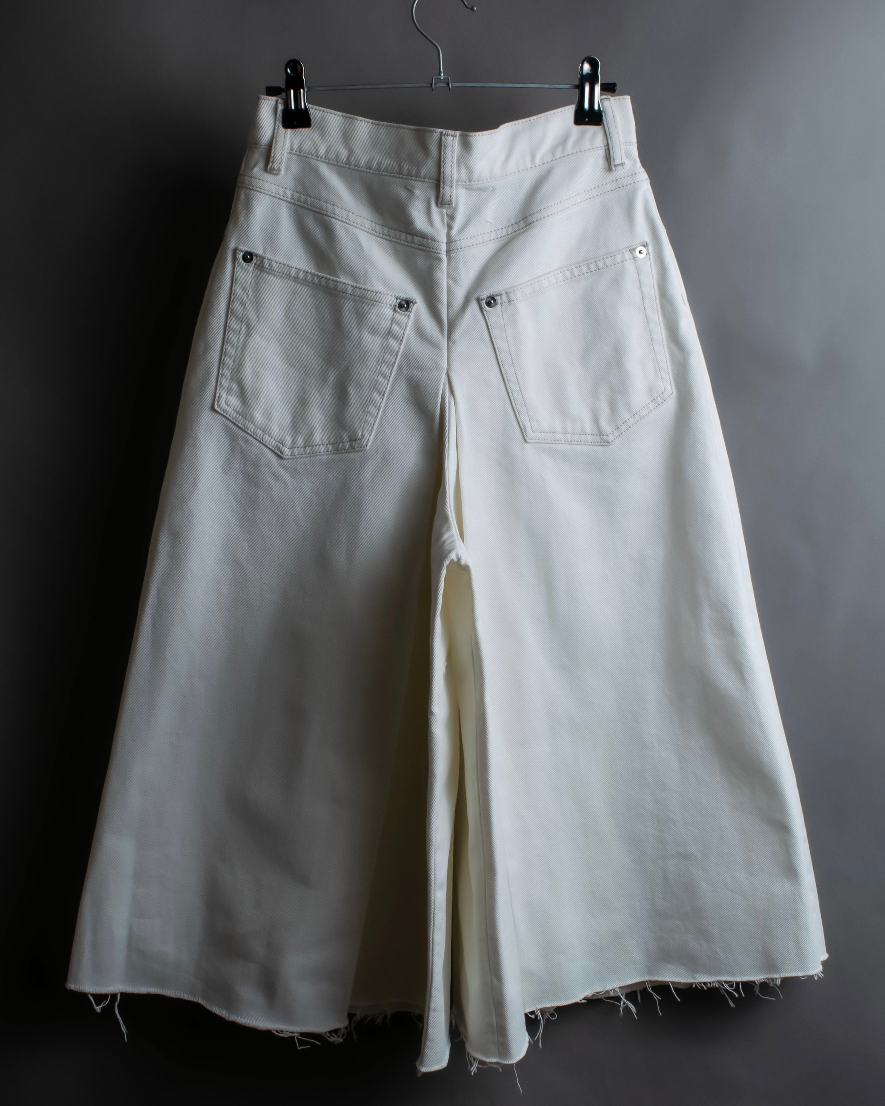 "MAISON MARGIELA" 21SS Washed raw cut flared cropped denim pants