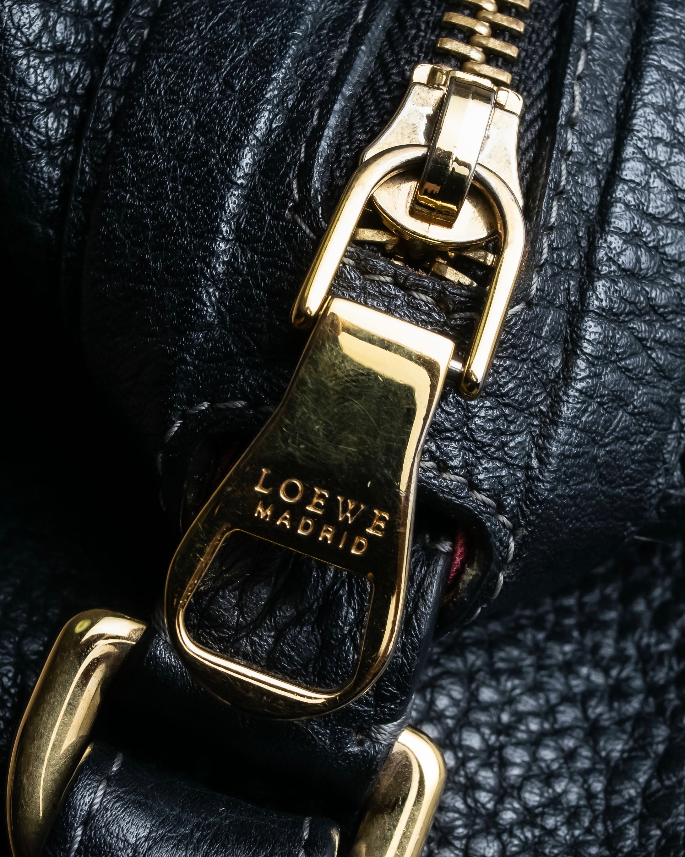 "LOEWE" Flap pocket design ostrich leather bag