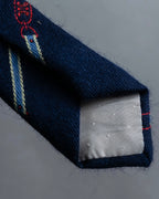 "CELINE" Chain stripe pattern silk necktie