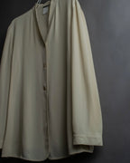 "GIORGIO ARMANI" Ivory color no collar silk shirt