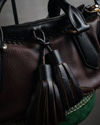 “BURBERRY” 2010’s Brogue tassel leather bag