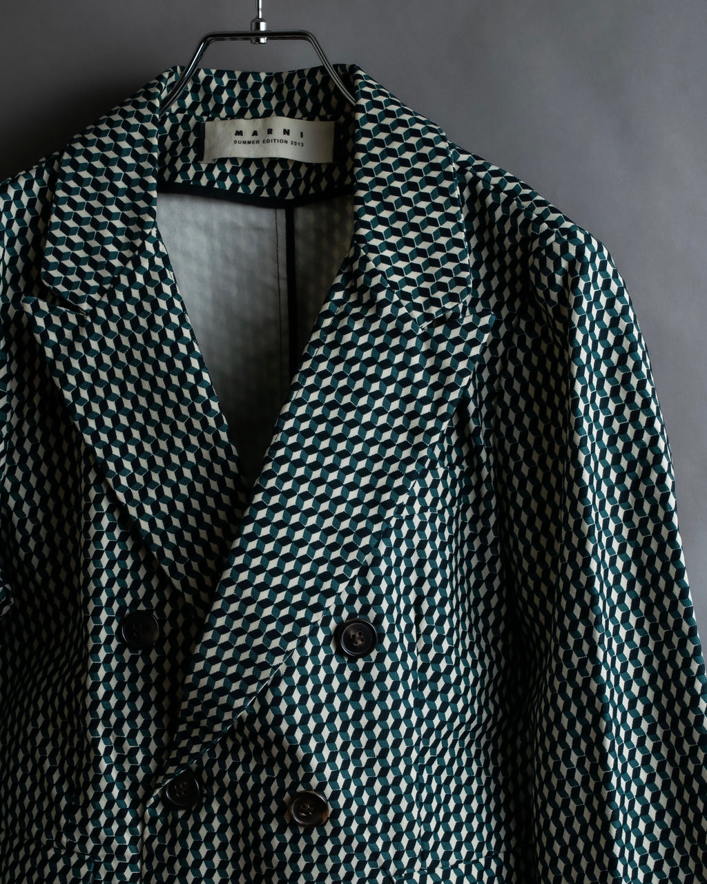 "MARNI" Geometric pattern double-breasted tailored jacket