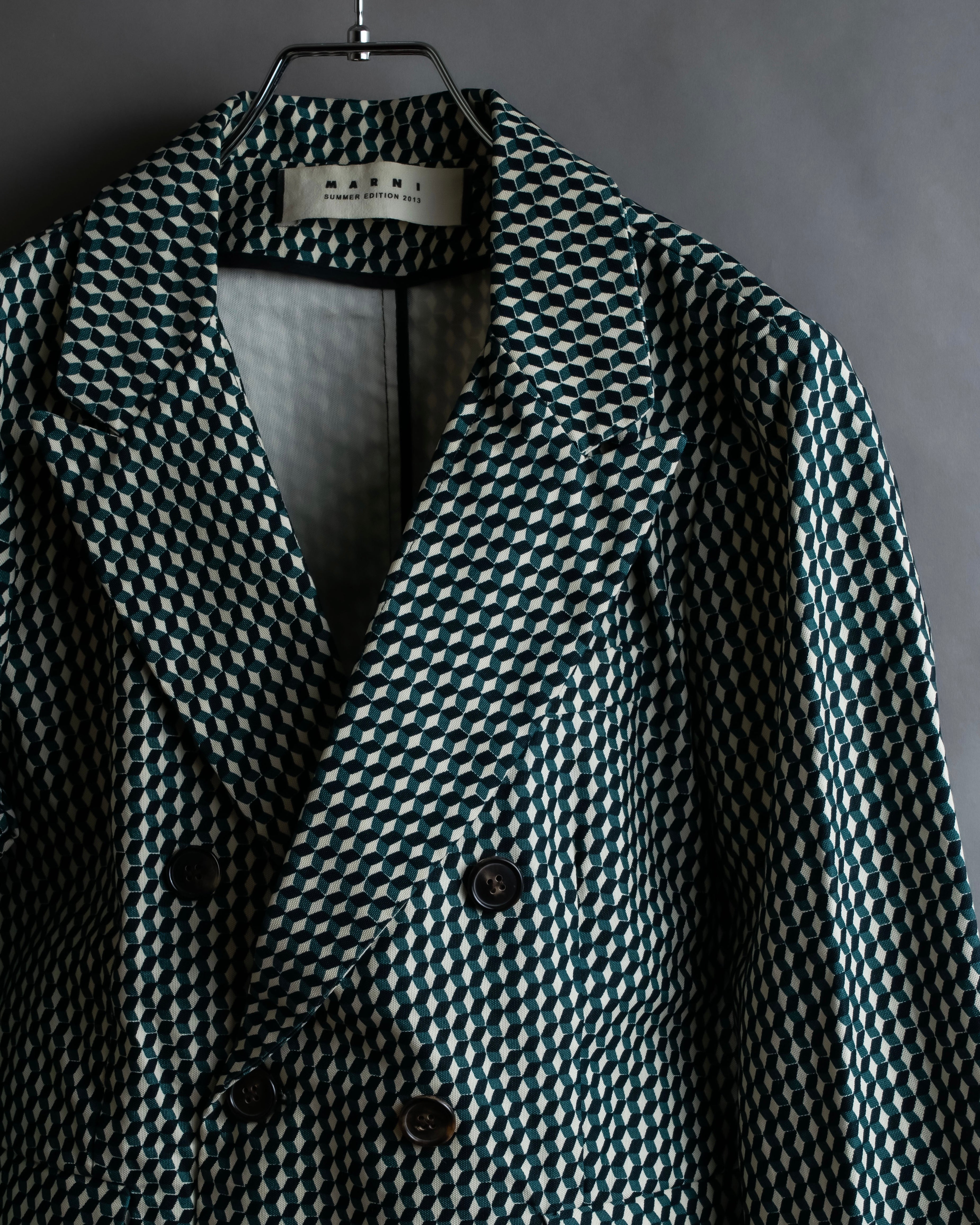 "MARNI" Geometric pattern double-breasted tailored jacket