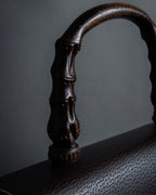 -SPECIAL- "GUCCI"  1980-1986's Inherited model grained leather bamboo bag