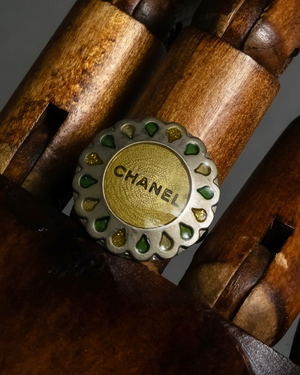 "CHANEL" 99AW Round top gorgeous design ring