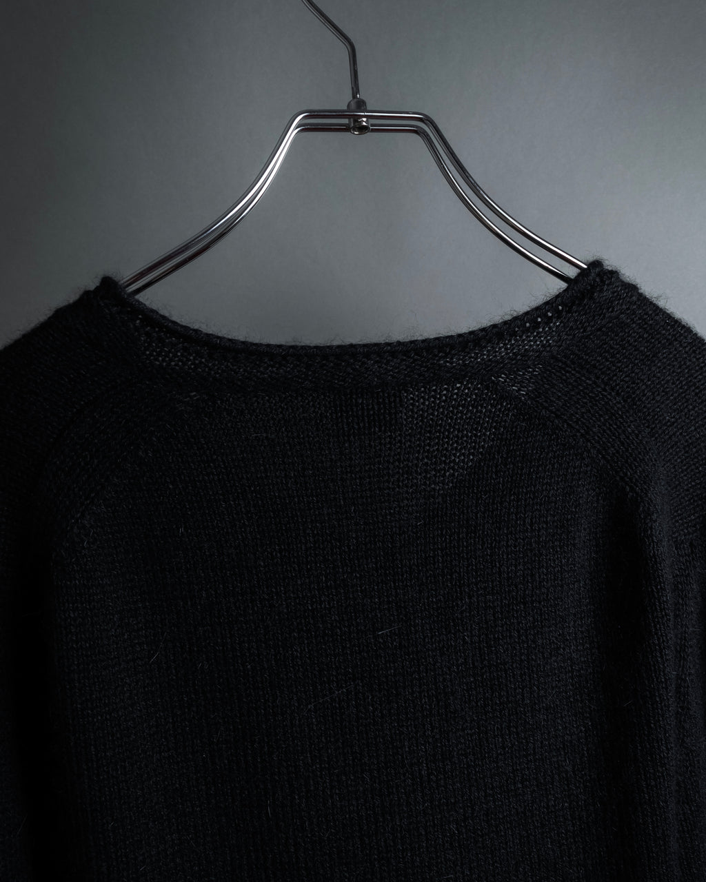 "GUCCI" Silky mix angora V-neck knit pullover