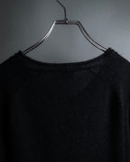 "GUCCI" Silky mix angora V-neck knit pullover