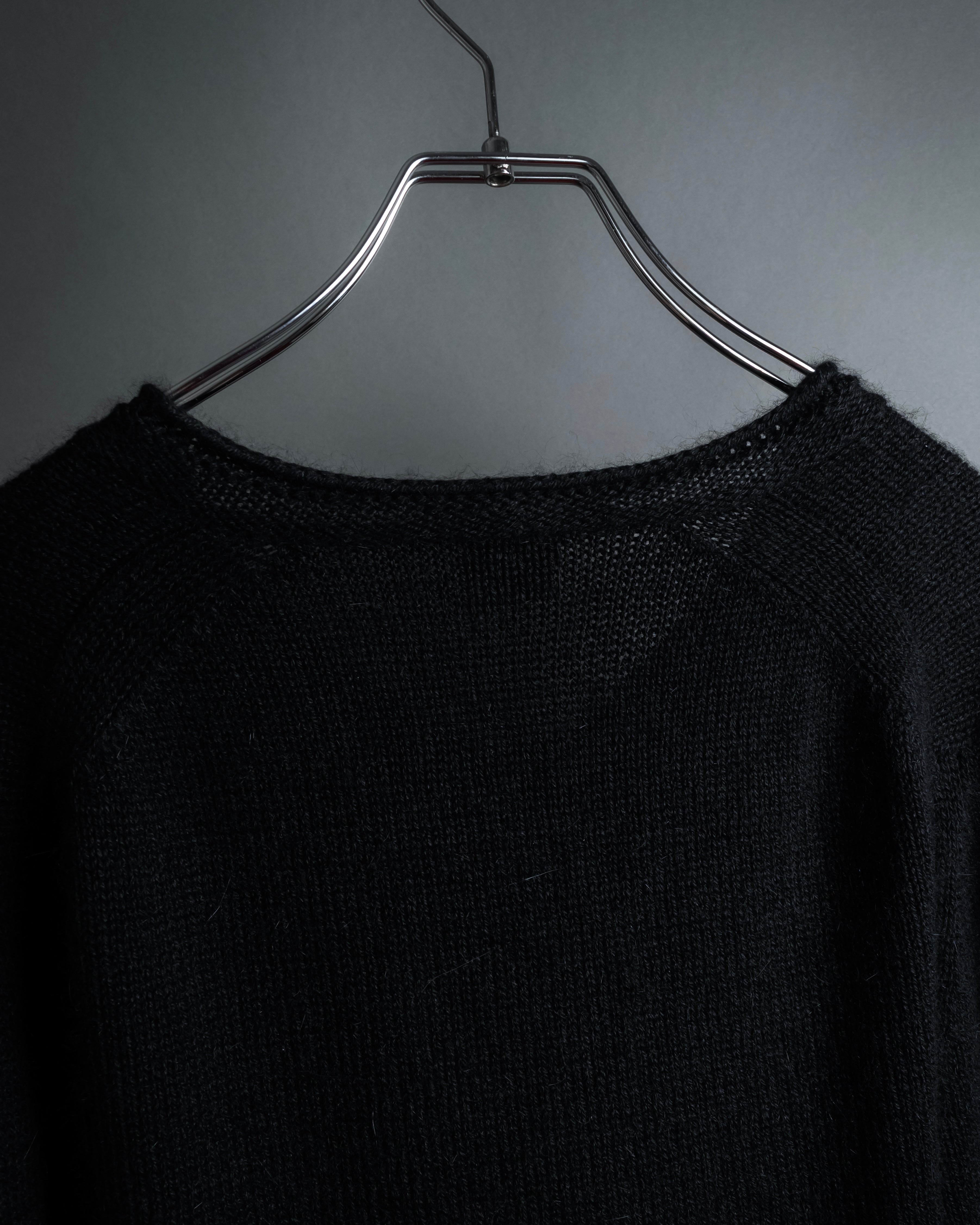 "GUCCI" Silky mix angora V-neck knit pullover