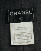 -SPECIAL- "CHANEL" 00's Soft wool cashmere wide leg trousers