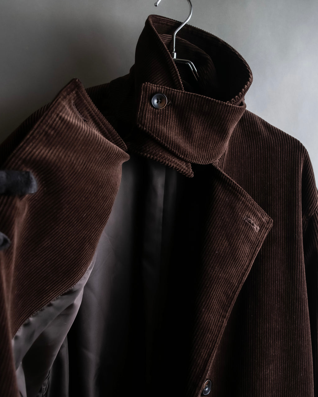 "Barbour" Wide ribbed corduroy maxi-length trench coat