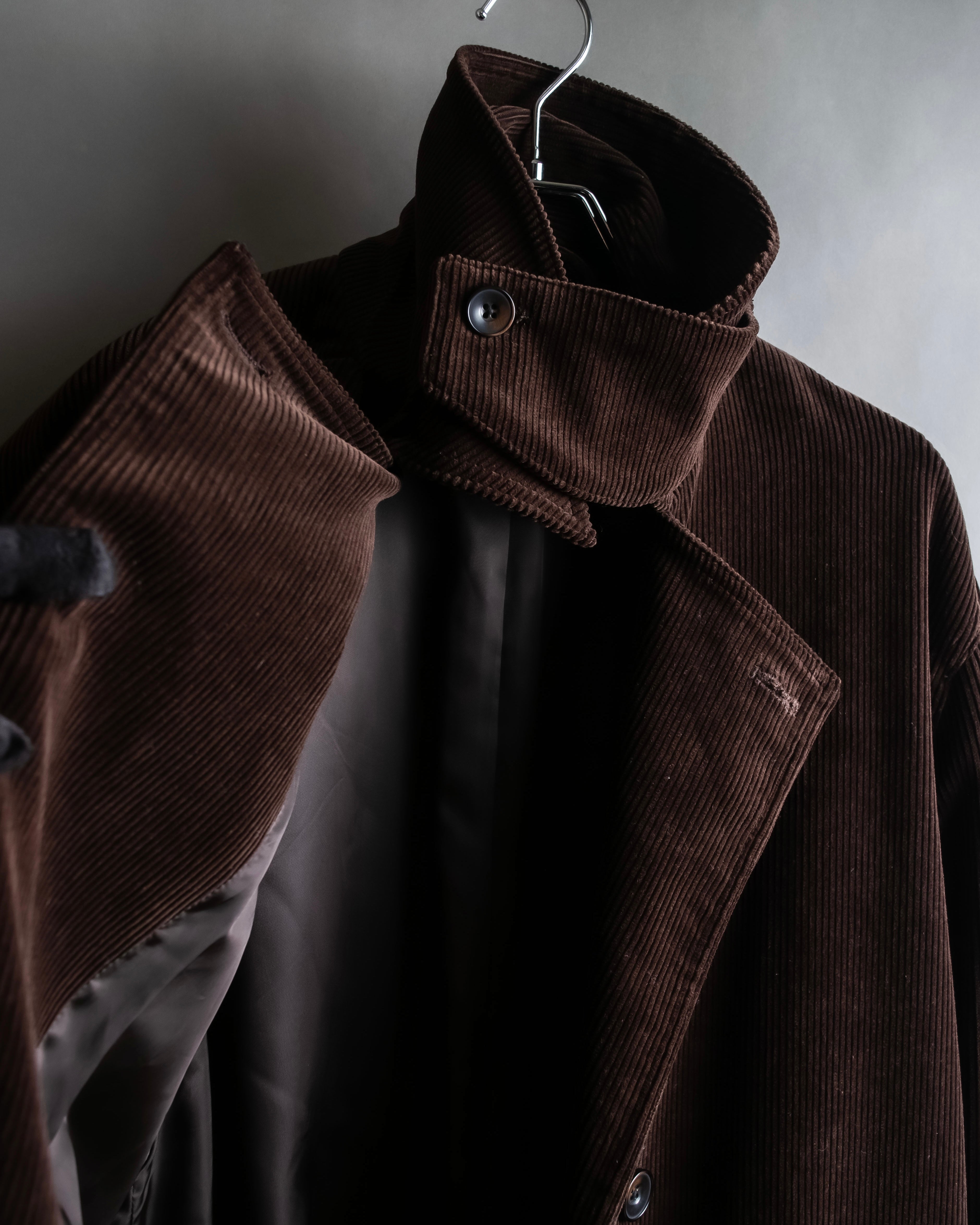 "Barbour" Wide ribbed corduroy maxi-length trench coat