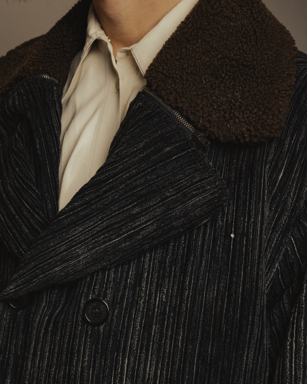"Christian Dior" 80's-90's Classically tailored belted double-breasted coat