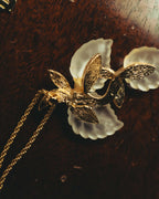 "Christian Dior" 70's-80's Sculptural leaf pendant necklace