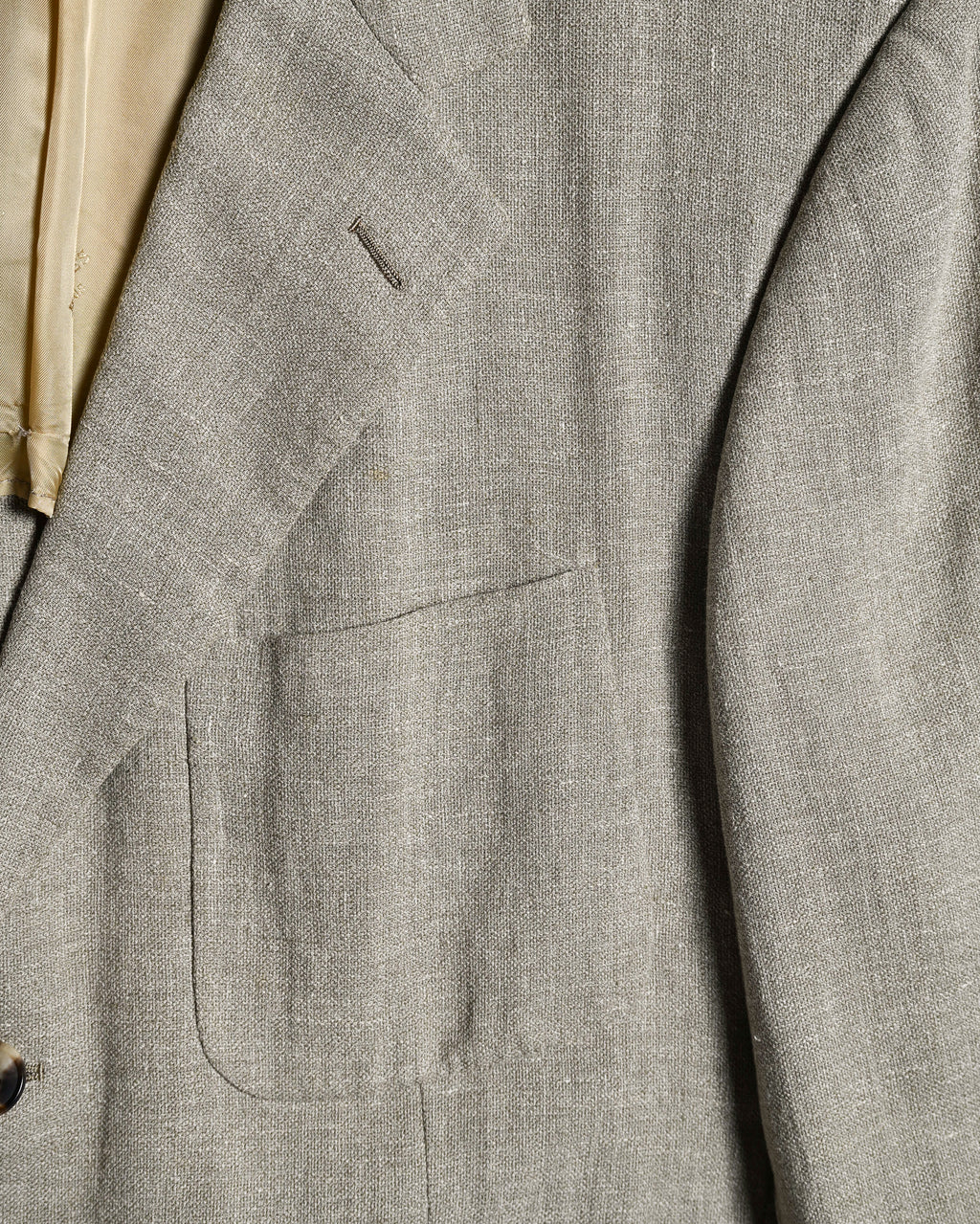 HERMES/ Pure Linen Oversized Single Breasted Tailored Jacket Beige