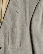 HERMES/ Pure Linen Oversized Single Breasted Tailored Jacket Beige