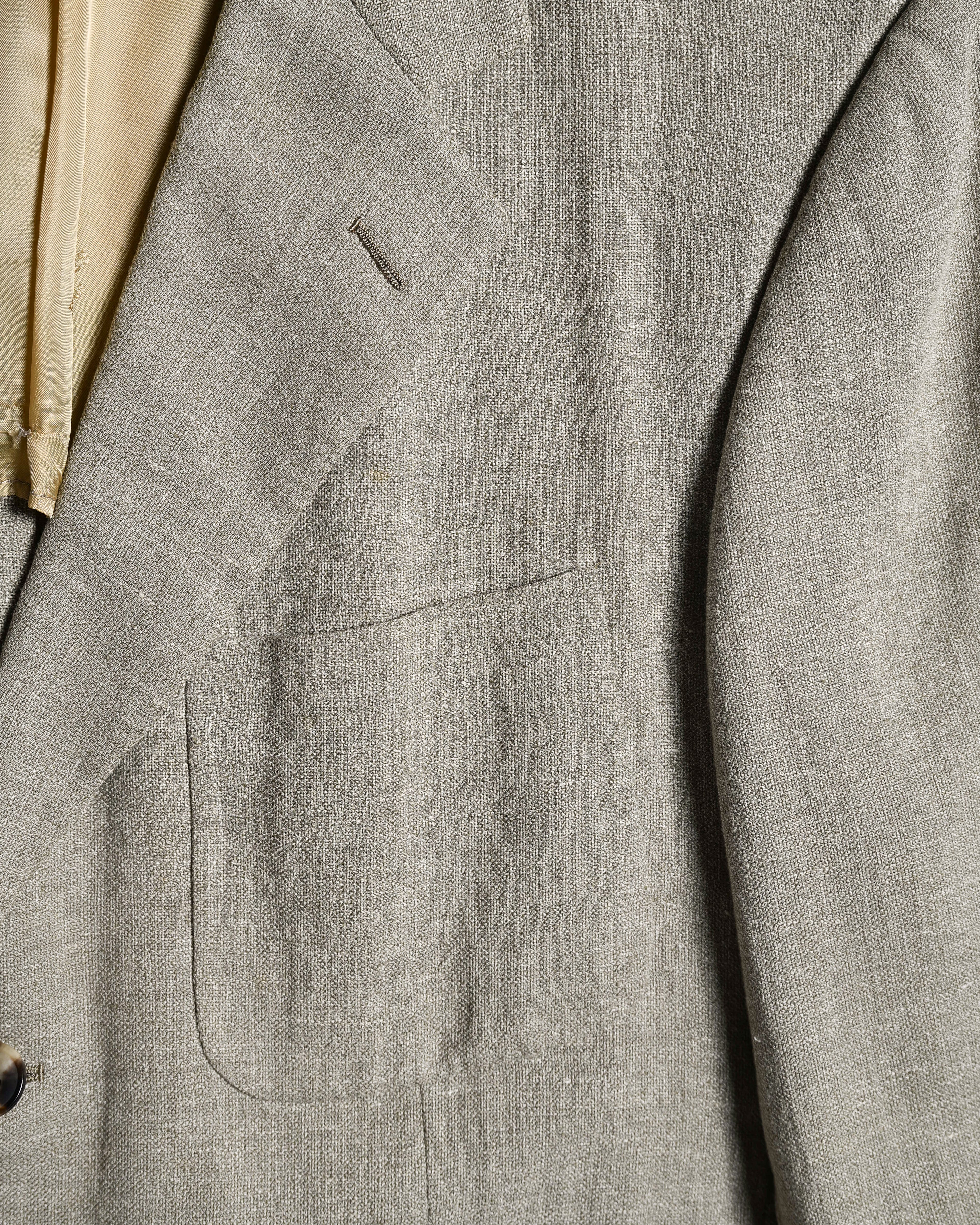 HERMES/ Pure Linen Oversized Single Breasted Tailored Jacket Beige