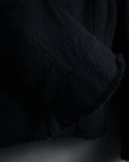 –SPECIAL– "tricot COMME des GARÇONS" 2004AW Fringed cut-off boiled wool tailored jacket