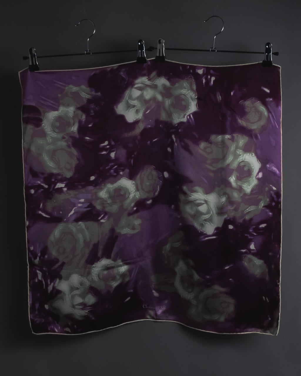"Christian Dior" Abstract floral marbled print scarf