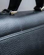 "BURBERRYS" Horizontal shape grained leather one-handle bag