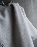 "Chloe" Fringe design light gray sheer material stole