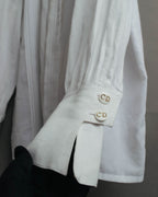 -SPECIAL- “Christian Dior” 90’s-00’s pleated bib dress shirt