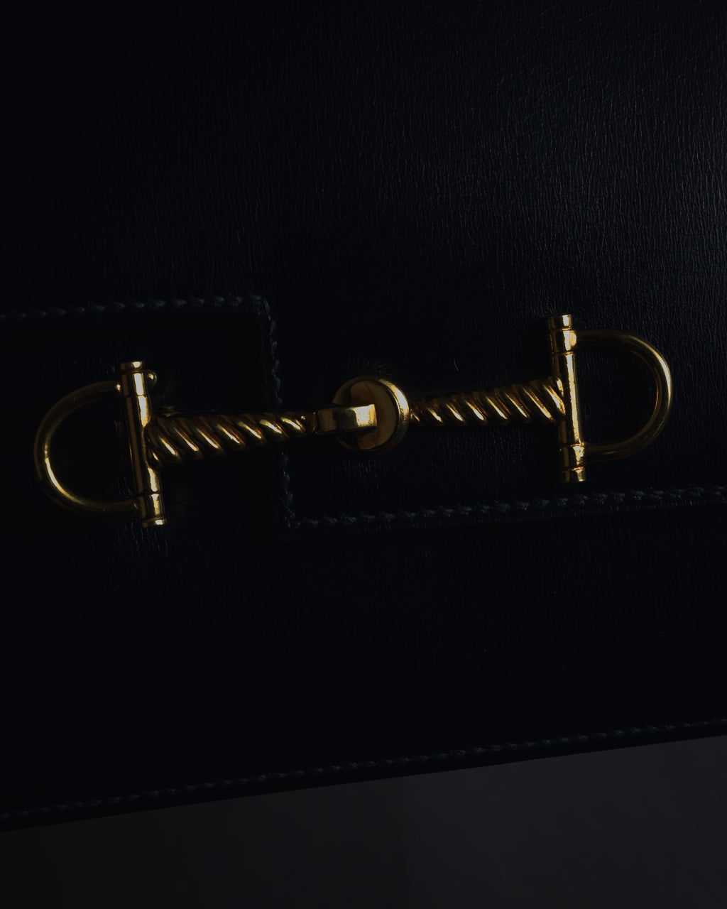 -SPECIAL- "HERMES" 60’s early sandrine box dark blue calf bit bag