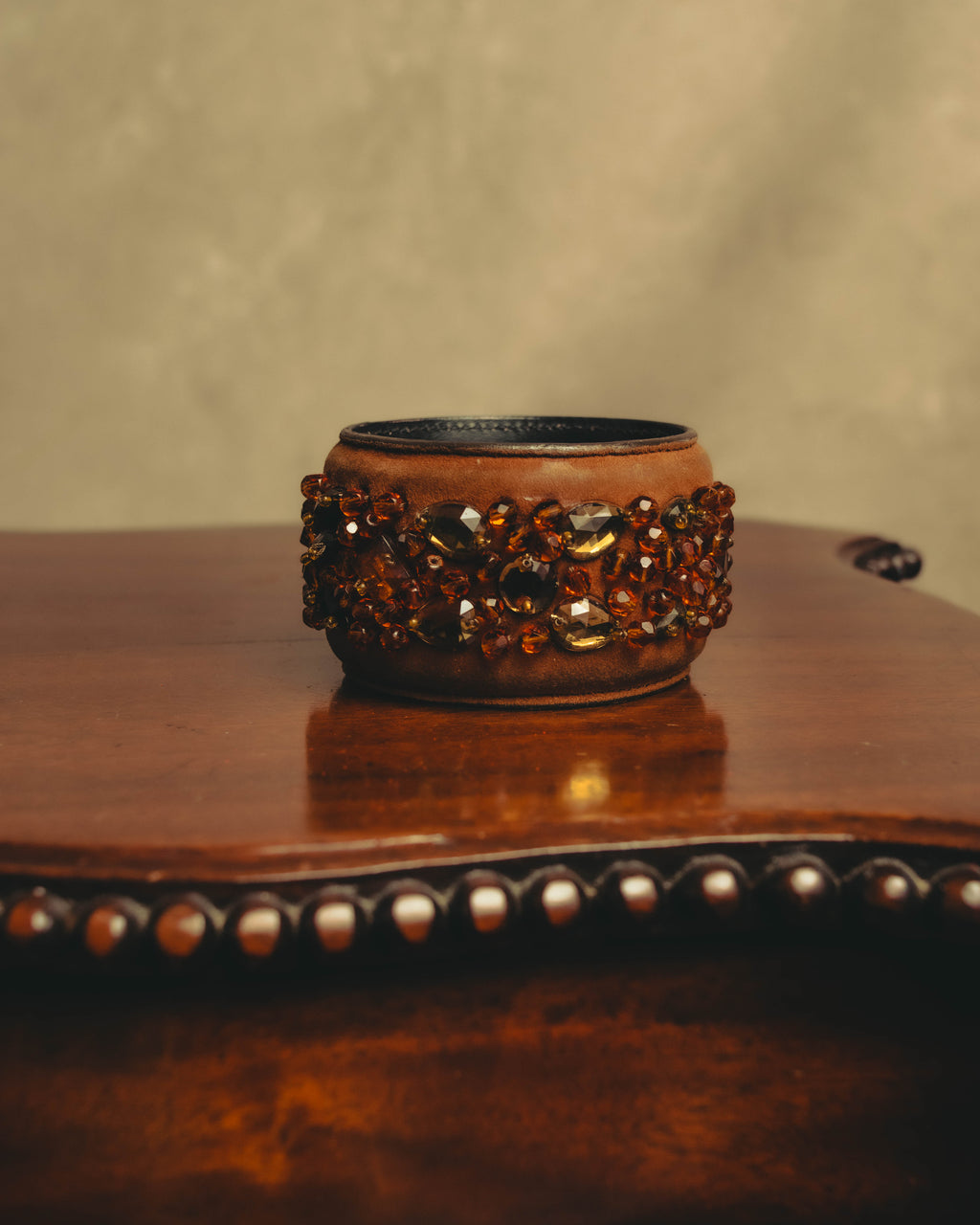 "PRADA" 90's-00's Embellished wide cuff bracelet