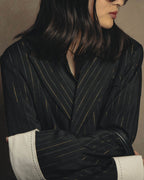 -SPECIAL-“SAINT LAURENT” 18's- Modern pinstripe double breasted jacket