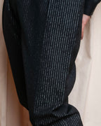 "CELINE" Shiny striped wide tapered slacks