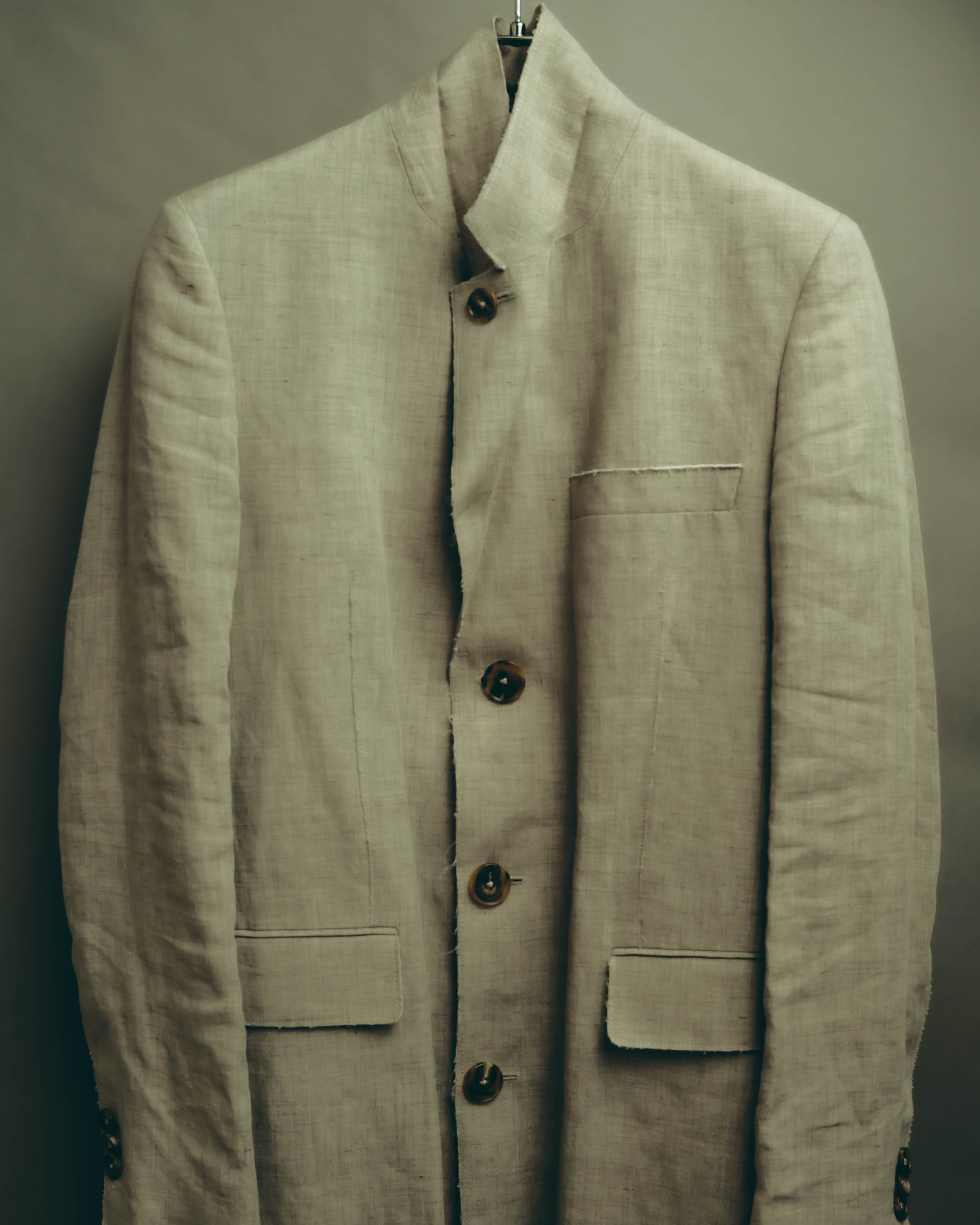 -SPECIAL- “Maison Martin Margiela” 2014SS raw-edge linen tailored jacket