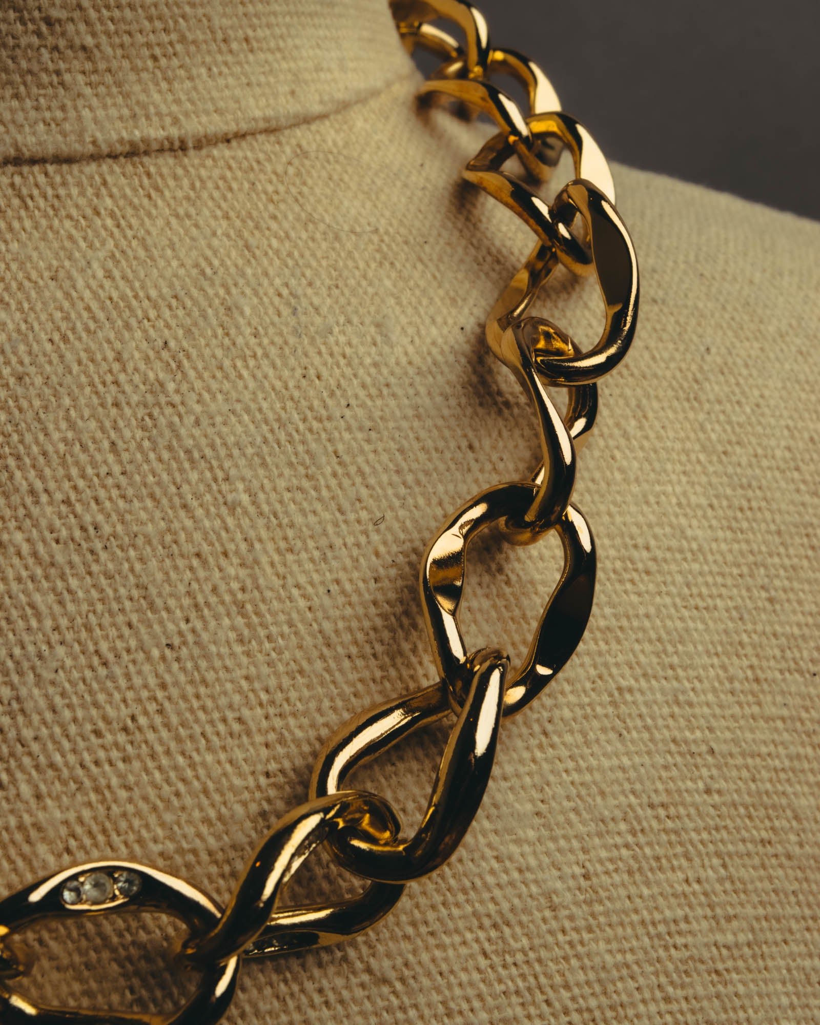 "Dior" Statement gold tone chain necklace