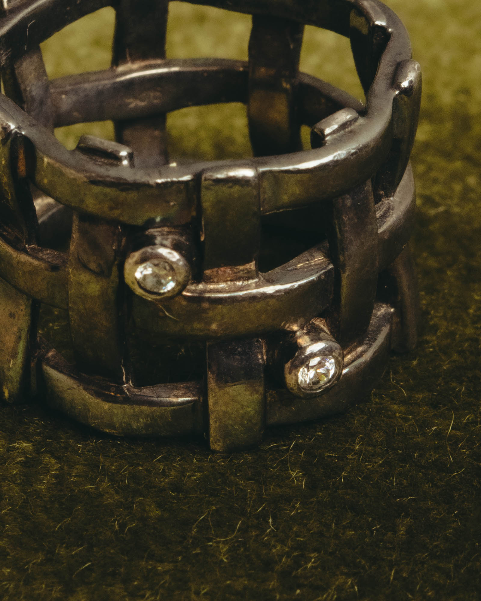 "Jean Paul Gaultier" 90's-00's Sculptural lattice silver ring