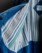 "Vintage gathered sleeve design denim long coat"