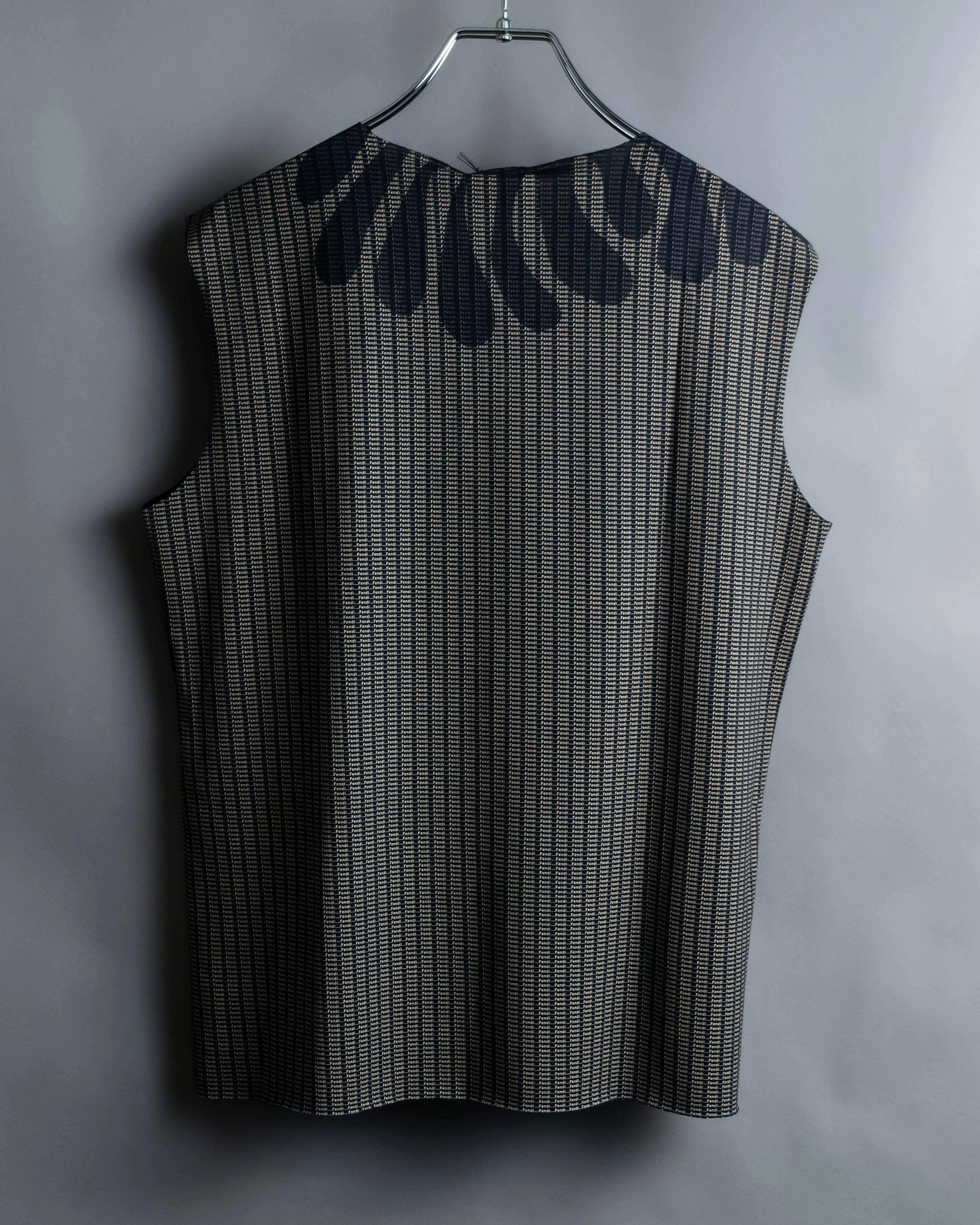 "FENDI" Logo print V-neck sleeveless top